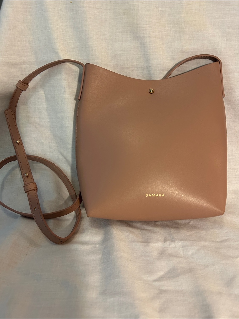 Samara Vegan Leather Crossbody Bag in Peony Pink